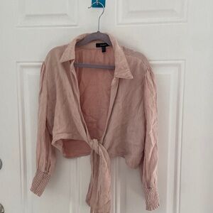 Chic Blush Tie-Front top